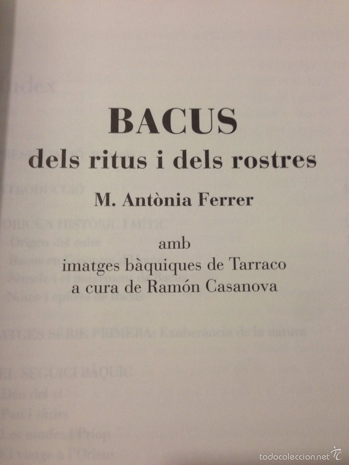 Libros de segunda mano: Libro Bacus dels ritus i dels rostres. M. Antonia Ferrer. - Foto 4