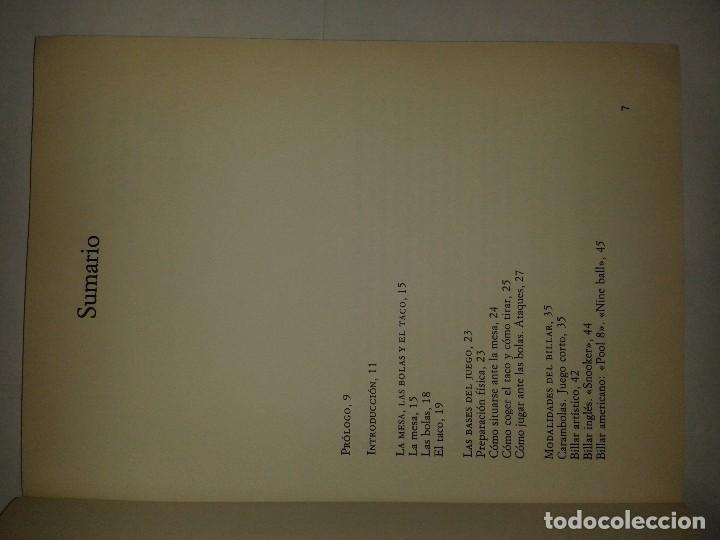 Libros de segunda mano: EL BILLAR  1989  JUAN SALVADOR  EDITORIAL DE VECCHI - Foto 2