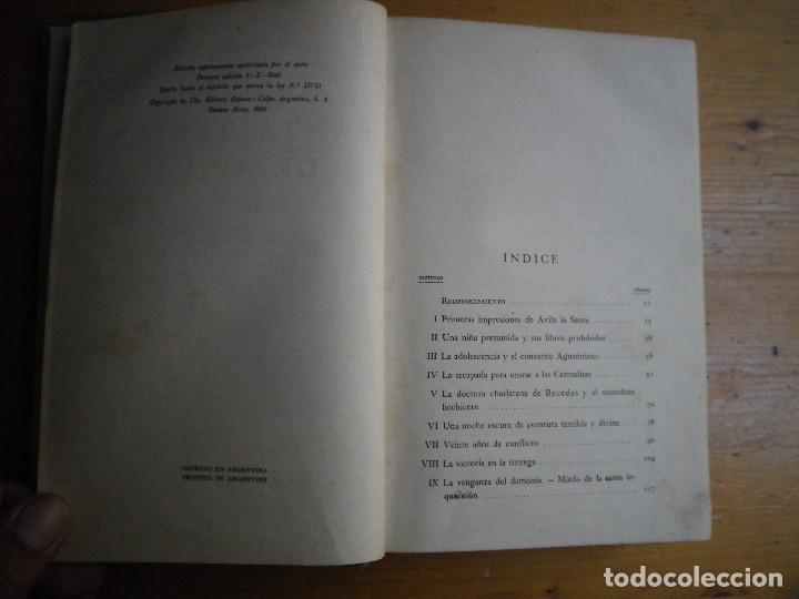 Libros de segunda mano: LIBRO SANTA TERESA DE AVILA  PRIMERA EDICION 5-X-1945 EDUTORIAL ESPASA CALPE - Foto 2