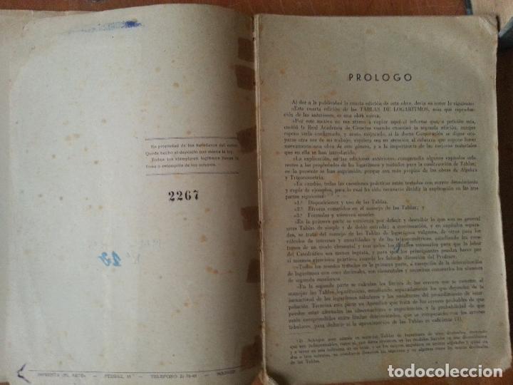 Libros de segunda mano: TABLA DE LOGARITMOS TRIGONOMETRIA EUSEVIO SANCHEZ RAMOS 1949 ACADEMIA DE CIENCIAS - Foto 2