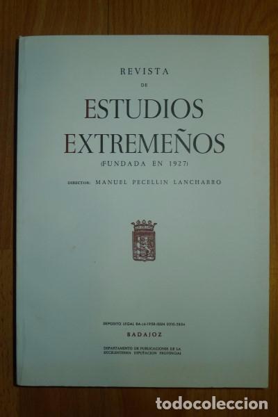 Livres d'occasion: REVISTA de estudios extreme&ntilde;os : Revista hist&oacute;rica, literaria y art&iacute;stica. Tomo XLVI ; N&ordm; 3 ; 1990