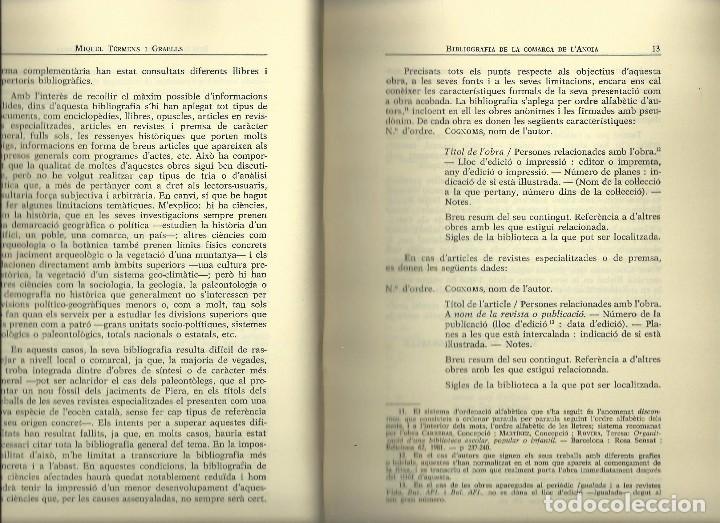 Libros de segunda mano: BIBLIOGRAFIA DE LA COMARCA DE LANOIA, MIQUEL TERMENS I GRAELLS, 1985 - Foto 4