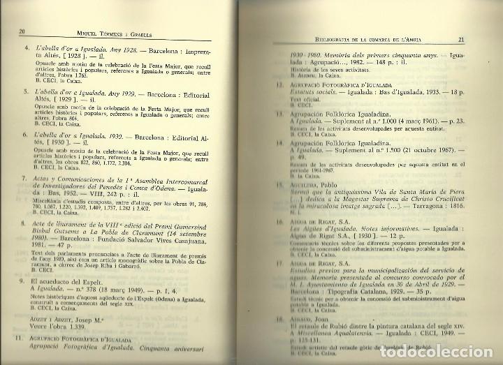 Libros de segunda mano: BIBLIOGRAFIA DE LA COMARCA DE LANOIA, MIQUEL TERMENS I GRAELLS, 1985 - Foto 6