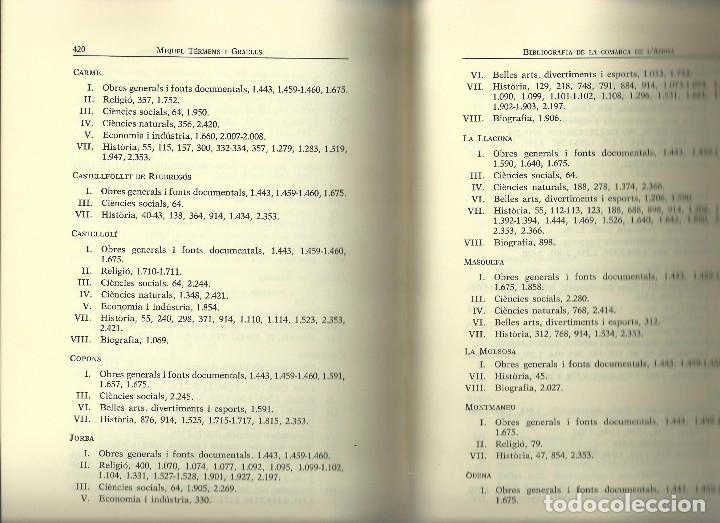 Libros de segunda mano: BIBLIOGRAFIA DE LA COMARCA DE LANOIA, MIQUEL TERMENS I GRAELLS, 1985 - Foto 8