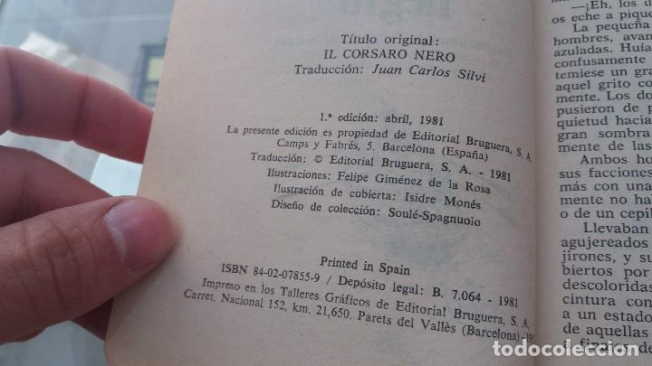 Libros de segunda mano: Libro el corsario negro Emilio Salgari a&ntilde;o 1981 - Foto 3