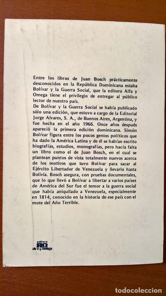 Libros de segunda mano: BOL&Iacute;VAR Y LA GUERRA SOCIAL, JUAN BOSCH - Foto 2
