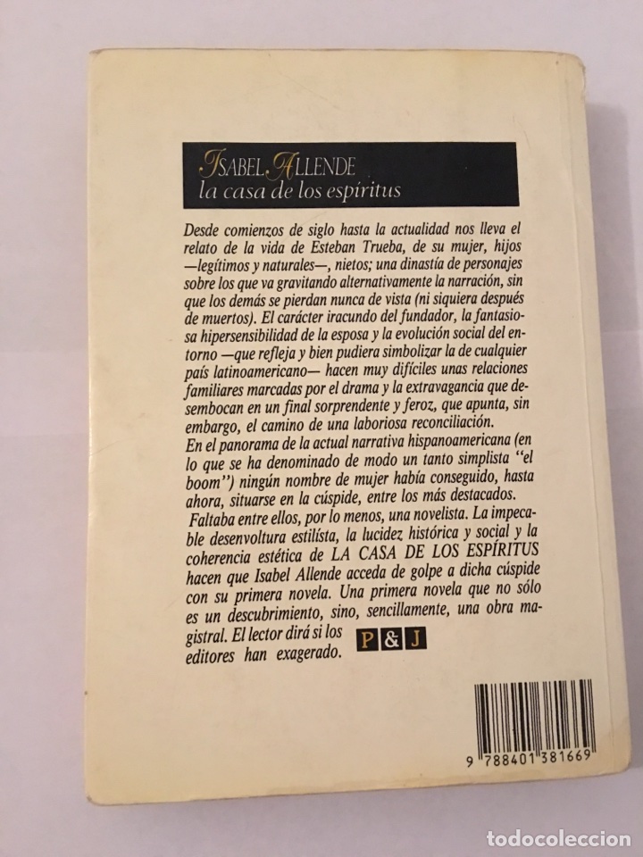 Libros de segunda mano: Libro. La casa de los esp&iacute;ritus. 1990. Isabel Allende. Plaza & Janes - Foto 2