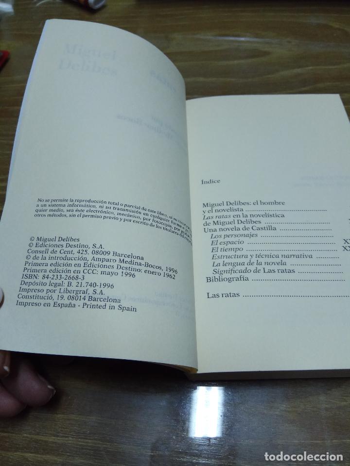 Libros de segunda mano: MIGUEL DELIBES : LAS RATAS - EDICIONES DESTINO - Foto 3