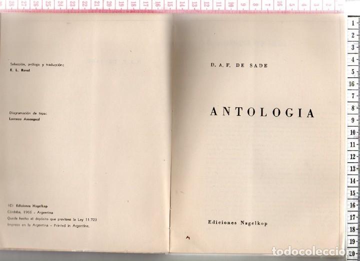 Libros de segunda mano: 26.46 LIBRO, MARQUES DE SADE, ANTOLOGIA - Foto 2