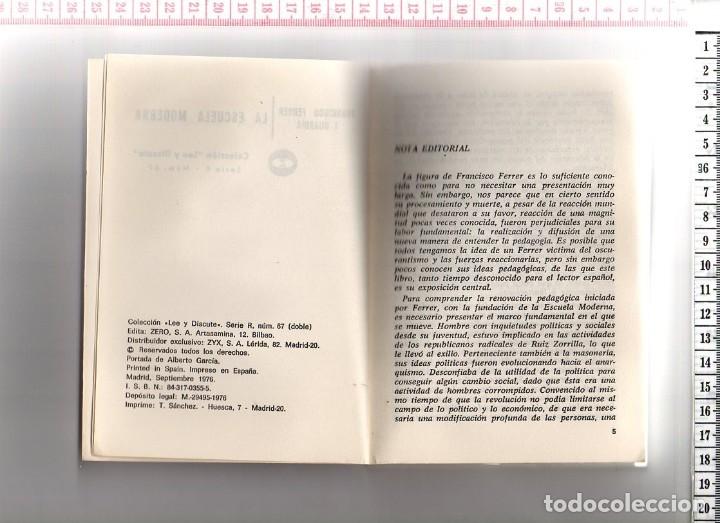 Libros de segunda mano: 26.54 LIBRO, LA ESCUELA MODERNA, FERRER GUARDIA - Foto 2