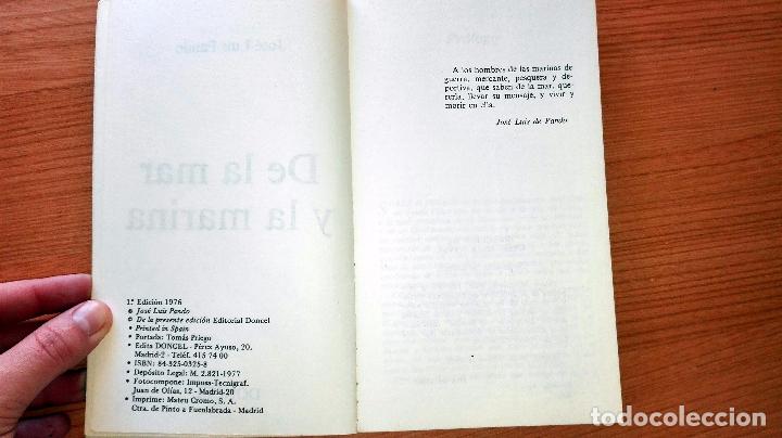 Libros de segunda mano: DE LA MAR Y LA MARINA. JOSE LUIS PANDO. DONCEL. 1976 - Foto 2