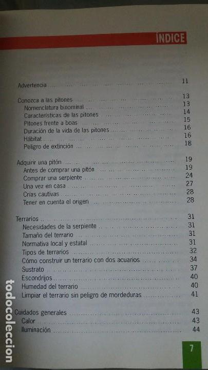 Libros de segunda mano: Libro del cuidado de la serpiente piton, animales serpientes pitones - Foto 2
