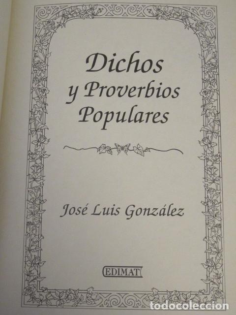 Libros de segunda mano: Dichos y proverbios populares. Jos&eacute; Luis Gonz&aacute;lez - Foto 2