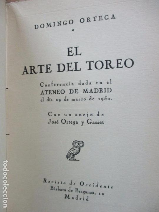 Libros de segunda mano: EL ARTE DEL TOREO. DOMINGO ORTEGA. 1950. - Foto 1