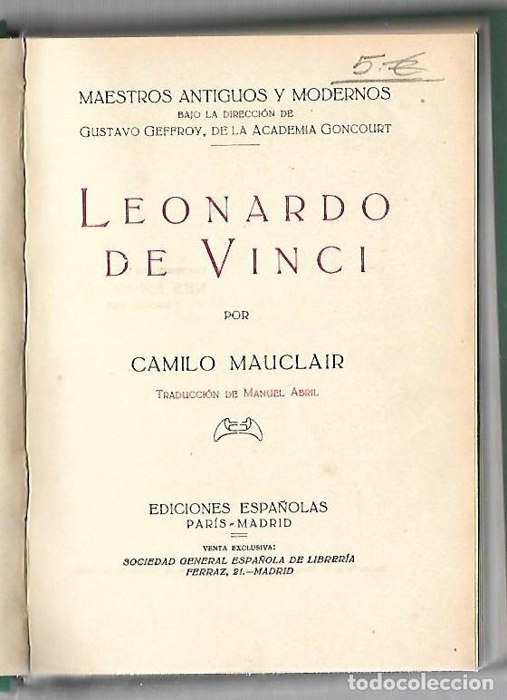 Libros de segunda mano: LEONARDO DE VINCI. CAMILO MAUCLAIR. EDICIONES ESPA&Ntilde;OLAS. 1925 - Foto 1