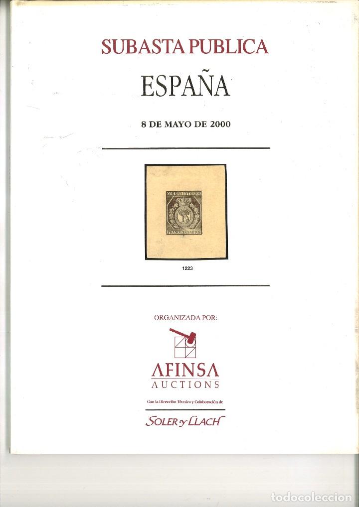 Libros de segunda mano: SUBASTA P&Uacute;BLICA ESPA&Ntilde;A. AFINSA. 8 DE MAYO DE 2000. - Foto 1
