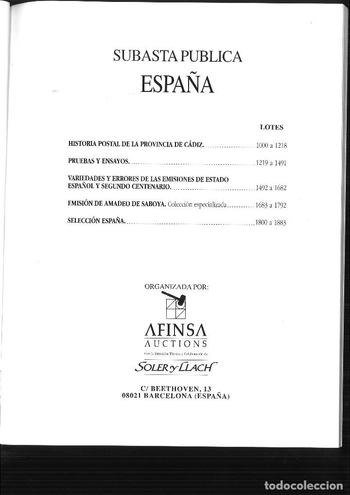 Libros de segunda mano: SUBASTA P&Uacute;BLICA ESPA&Ntilde;A. AFINSA. 8 DE MAYO DE 2000. - Foto 2