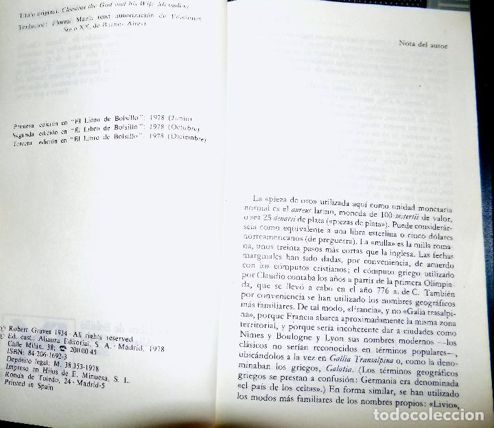 Libros de segunda mano: CLAUDIO, EL DIOS. ROBERT GRAVES. ALIANZA EDITORIAL. 1978. BUEN ESTADO - Foto 2