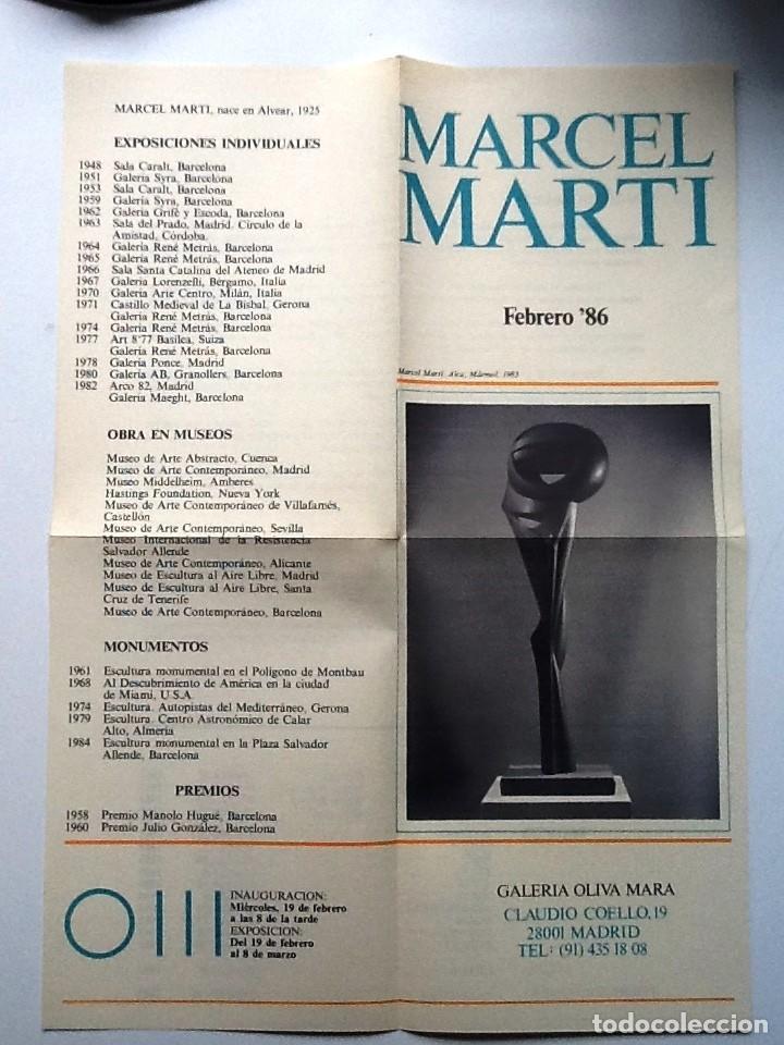 Libros de segunda mano: MARCEL MARTI 86  GALERIA OLIVA MARA - Foto 1