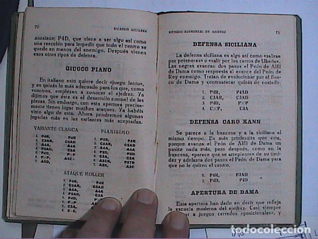 Libros de segunda mano: M&Eacute;TODO ELEMENTAL DE AJEDREZ. 1957. RICARDO AGUILERA. - Foto 4