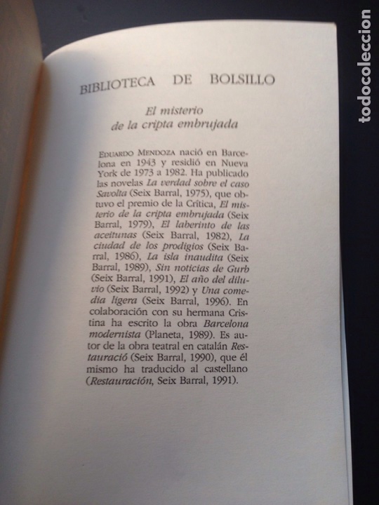 Libros de segunda mano: Libro El misterio de la cripta embrujada. Eduardo Mendoza - Foto 3