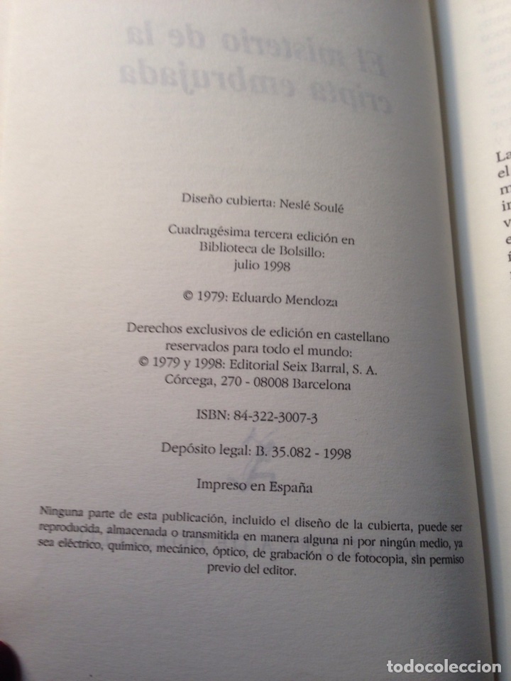 Libros de segunda mano: Libro El misterio de la cripta embrujada. Eduardo Mendoza - Foto 4