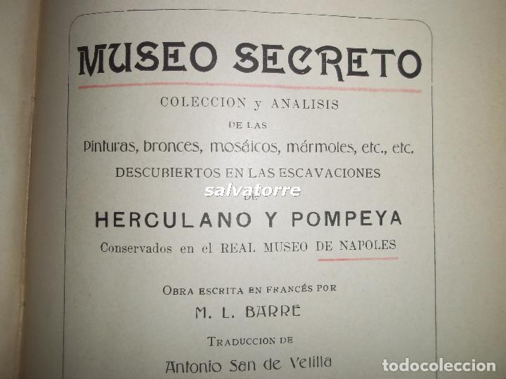 Libros de segunda mano: MUSEO SECRETO.HERCULANO Y POMPEYA. 1915, CONSERVADOS MUSEO NAPOLES.M.L.BARRE.ROMA ER&Oacute;TICA