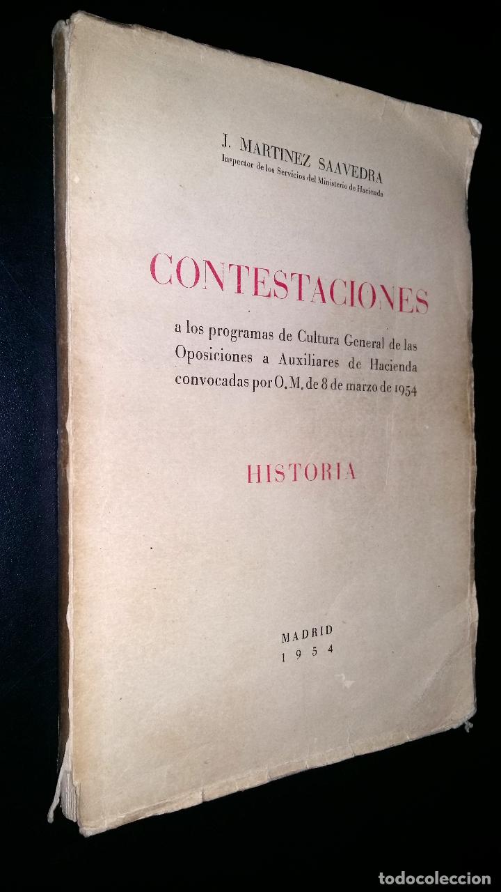 Second hand books: contestaciones / historia / martinez saavedra