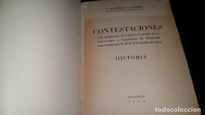Libros de segunda mano: contestaciones / historia / martinez saavedra - Foto 2