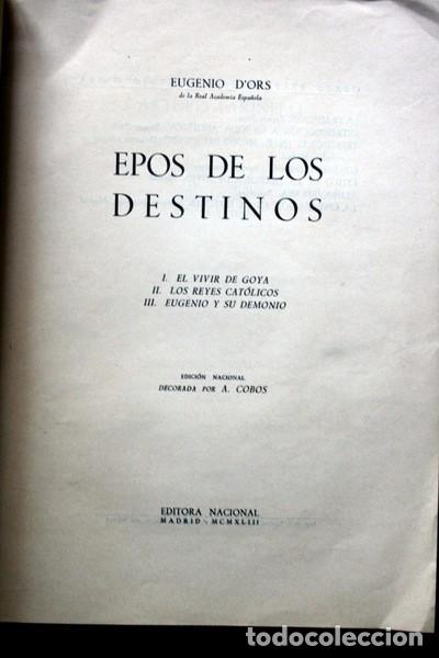 Libros de segunda mano: EPOS DE LOS DESTINOS - EUGENIO D ORS - 1943 - ILUSTRA COBOS - Foto 4