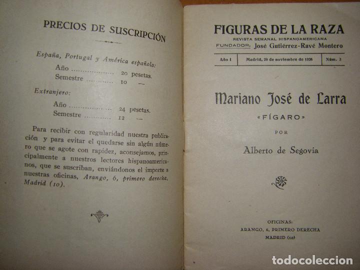 Libros de segunda mano: Mariano Jos&eacute; de Larra. F&iacute;garo. Figuras de la Raza - Foto 7