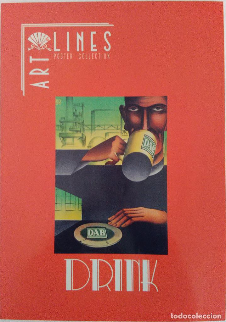 Libros de segunda mano: LIBRO DE POSTERS VINTAGE - DRINK - ARTLINES POSTER COLLECTION 1991. 20 reproducciones