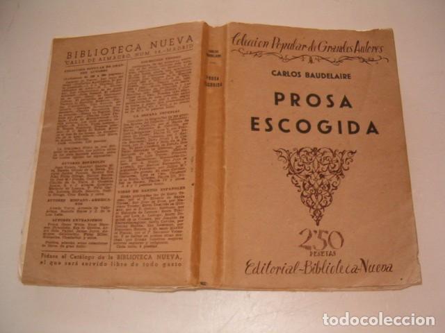 Libros de segunda mano: CARLOS BAUDELAIRE. Prosa Escogida. RMT79939. - Foto 1