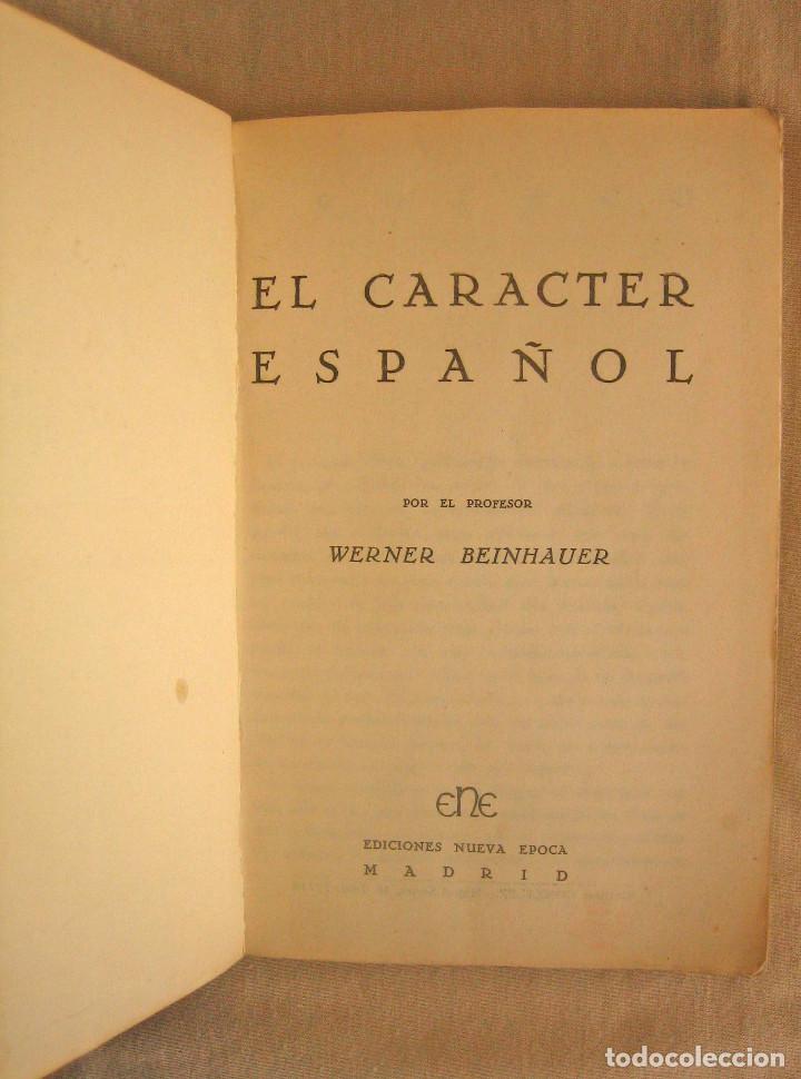Libros de segunda mano: El caracter espa&ntilde;ol - Werner Beinhauer - Foto 2
