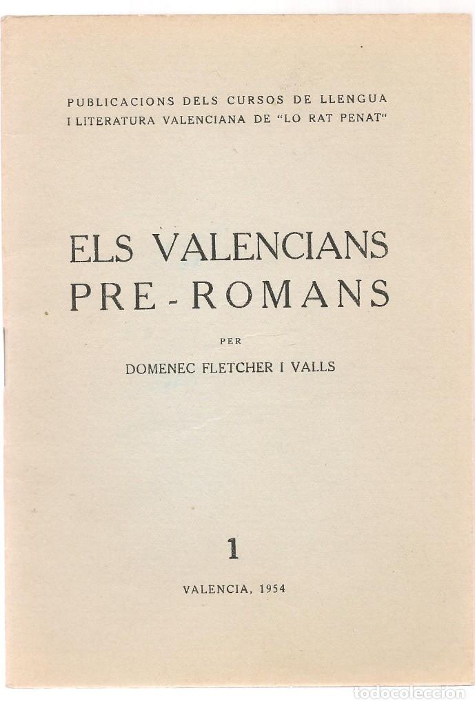 Libros de segunda mano: FLETCHER VALLS,D. ELS VALENCIANS PRE ROMANS