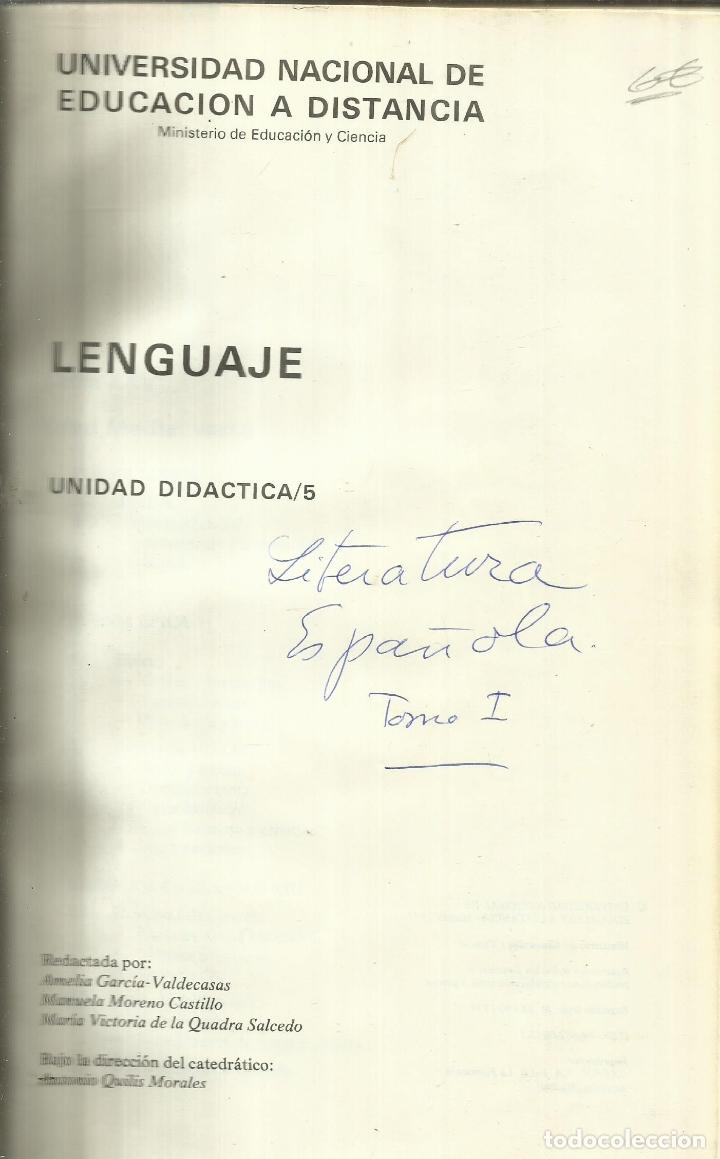Libros de segunda mano: LENGUAJE. UNIDAD DID&Aacute;CTICA 5. UNED. MADRID. 1977 - Foto 1