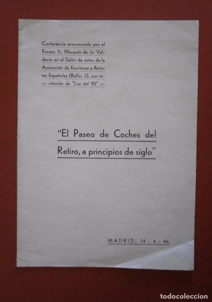 Libri di seconda mano: El paseo de coches del Retiro, a principios de siglo. Marques de Valdavia