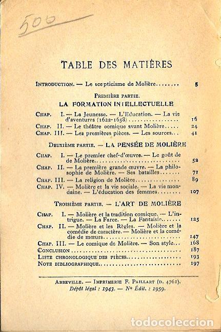 Libros de segunda mano: LIBRO 200 Pags. DE MOLIERE - CONNAISSSANCE DES LETTRES - EN FRANCES - Foto 3