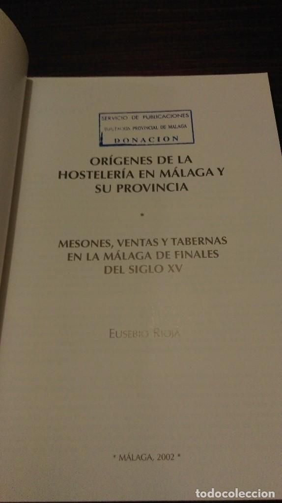 Libros de segunda mano: Origenes de la hosteleria en Malaga y su provincia. Eusebio Rioja - Foto 3
