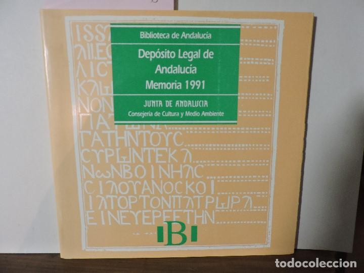 Second hand books: Deposito legal de Andalucia. Memoria 1991. Ed. Biblioteca de Andalucia. Granada 1992