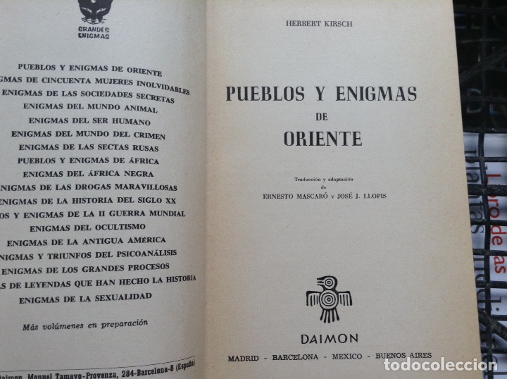 Libros de segunda mano: Pueblos y enigmas de Oriente. Daimon - Foto 1