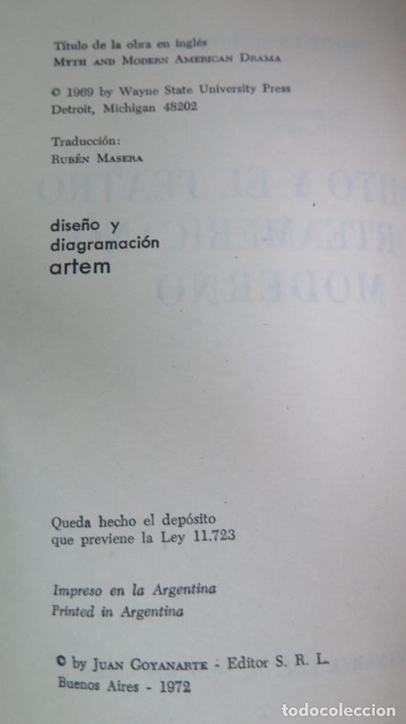 Libros de segunda mano: EL MITO Y EL TEATRO NORTEAMERICANO MODERNO. THOMAS E. PORTER - Foto 3