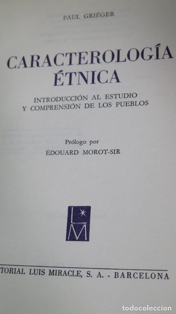 Libros de segunda mano: CARACTEROLOGIA ETNICA. PAUL GRIEGER - Foto 2