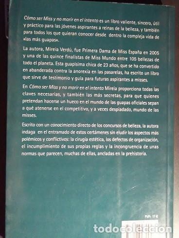 Libros de segunda mano: C&oacute;mo ser miss y no morir en el intento - Mireia Verd&uacute; - Foto 2