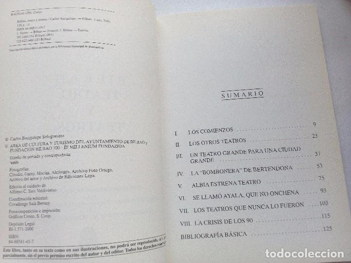 Libros de segunda mano: BILBAO. TEATRO Y TEATROS    CARLOS BACIGALUPE - Foto 3