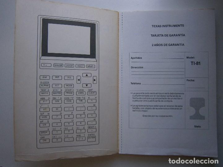 Libros de segunda mano: TEXAS INSTRUMENTS TI 81 LIBRO GUIA 1991 CALCULADORA EC - Foto 8