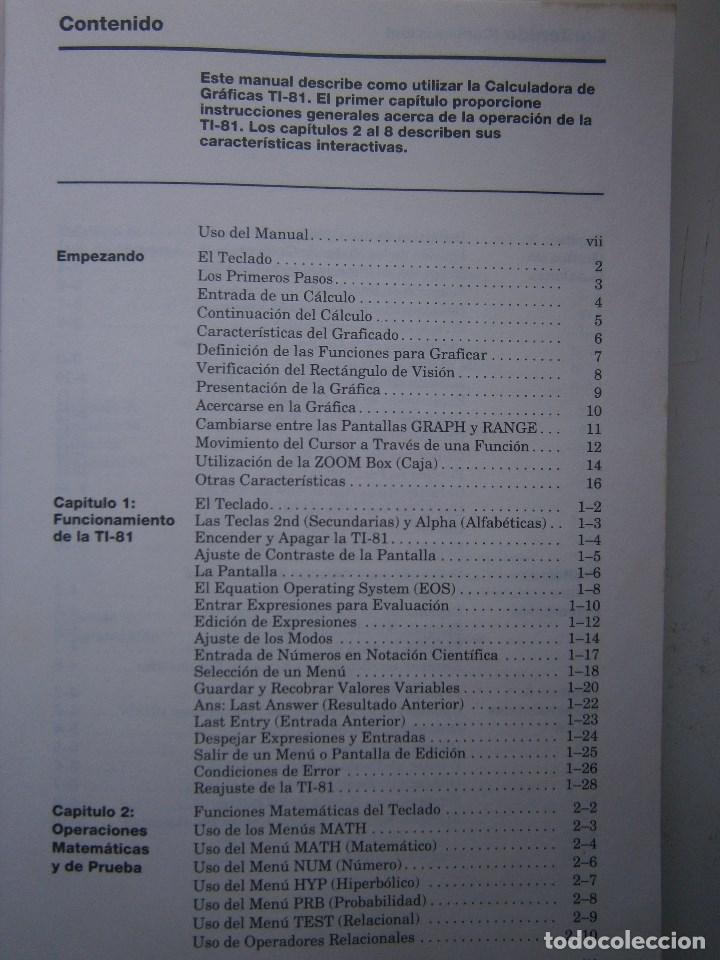 Libros de segunda mano: TEXAS INSTRUMENTS TI 81 LIBRO GUIA 1991 CALCULADORA EC - Foto 11