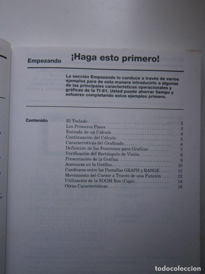 Libros de segunda mano: TEXAS INSTRUMENTS TI 81 LIBRO GUIA 1991 CALCULADORA EC - Foto 17