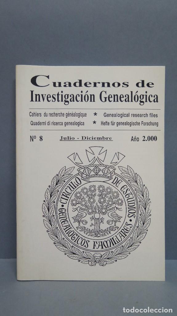 Libros de segunda mano: CUADERNOS DE INVESTIGACION GENEALOGICA. N&ordm; 8. A&Ntilde;O 2000