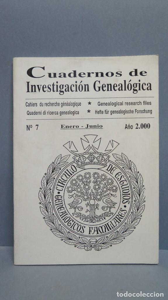 Libros de segunda mano: CUADERNOS DE INVESTIGACION GENEALOGICA. N&ordm; 7. A&Ntilde;O 2000